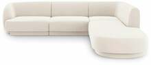 Nurgadiivan Micadoni Home Miley Velvet, 252 x 220 x 74 cm, 6-kohaline, helepruun, parem