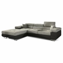 Nurgadiivan Eltap Armando Berlin 01, 280 x 205 x 90 cm, vasakpoolne, hall/tumepruun