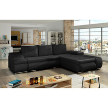 Nurgadiivan Eltap Ontario, Soft 11, 200 x 296 x 88 cm, must, parem, voodipesukastiga