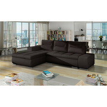 Nurgadiivan Eltap Ottavio, Soft 66, 180 x 275 x 85 cm, pruun, vasakpoolne, voodipesukastiga