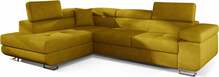 Nurgadiivan Eltap Anton Omega 68, vasakpoolne, 202 x 275 x 90 cm, kollane, panipaigaga