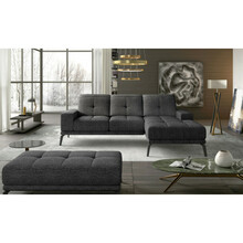 Nurgadiivani ja tumba komplekt Eltap Torrense & Pouf Right Berlin 02, siseruumidesse, must