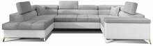 Nurgadiivan Eltap Thiago, Sawana 21, Soft 17, 350 x 202 x 90 cm, valge/hall, vasak, voodipesukastiga