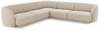 Nurgadiivan Micadoni Home Miley, 252 x 252 x 74 cm, Chenille 5-kohaline, heledapruun