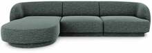Nurgadiivan Micadoni Home Miley, 259 x 155 x 74 cm, roheline, vasakpoolne