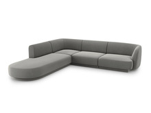 Nurgadiivan Micadoni Home Miley Velvet, 252 x 220 x 74 cm, 6 kohta, helehall, parem