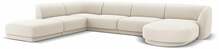 Nurgadiivan Micadoni Home Miley Velvet Panoramic, 327 x 245 x 74 cm, 6 kohta, helepruun, vasak