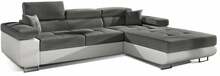 Nurgadiivan Eltap Armando, Sawana 05, Soft 17, 280 x 205 x 90 cm, valge/tumehall, parem, voodipesukastiga