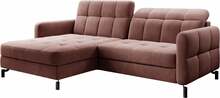 Nurgadiivan Eltap Lorelle, Kronos 29, 160 x 225 x 105 cm, roosa, vasakpoolne, pesukastiga