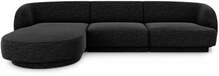 Vasakpoolne nurgadiivan Micadoni Home Miley, 259 x 155 x 74 cm, Chenille 4 Seats, must