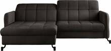 Nurgadiivan Eltap Lorelle, Mat Velvet 29, 160 x 225 x 105 cm, tumepruun, vasakpoolne, pesukastiga