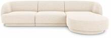Nurgadiivan Micadoni Home Miley, 259 x 155 x 74 cm, helepruun/valge, parempoolne