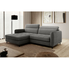 Nurgadiivan Eltap Gomsi Touch 05, 165 x 228 x 100 cm, tumehall, vasakpoolne, pesukastiga
