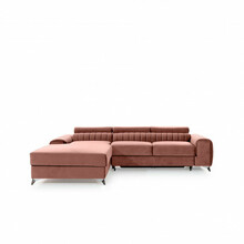 Nurgadiivan Eltap Grayson Nube 24, 205 x 278 x 92 cm, vasakpoolne, roosa