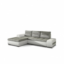 Nurgadiivan Eltap Ottavio Berlin 01, Soft 17, 180 x 275 x 85 cm, valge/hall, vasakpoolne, voodipesukastiga