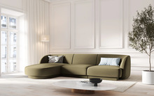 Nurgadiivan Micadoni Home Miley Velvet, 259 x 155 x 74 cm, 4-kohaline, roheline, vasakpoolne
