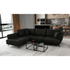 Nurgadiivan Eltap Larde, Velvetmat 10, 191 x 276 x 90 cm, must, vasakpoolne, pesukastiga
