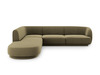 Nurgadiivan Micadoni Home Miley Velvet, 252 x 220 x 74 cm, 6 kohta, roheline, parem