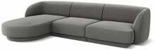 Nurgadiivan Micadoni Home Miley Velvet, 259 x 155 x 74 cm, 4-kohaline, helehall, vasak