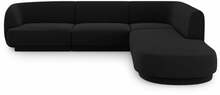 Nurgadiivan Micadoni Home Miley Velvet, 252 x 220 x 74 cm, 6 kohta, must, parem