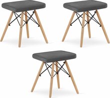 Taburetid Oskar Werk 3793, 3 tk, hall samet/naturaalsed jalad