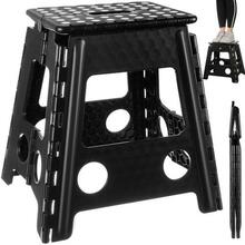 Kokkupandav taburet Malatec, 39 cm, must-valge