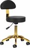 Kosmeetiku taburet ActivEshop AM-304G, 32 x 32 x 47 - 60 cm, must, kuldsete detailidega
