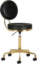 Kosmeetikutool Activeshop Cosmetic Chair Elite H5, must, kuldse jalatoega