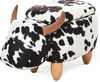 Pehme taburet Homcom, 62 x 35 x 36 cm, lehmakujuline, must/valge