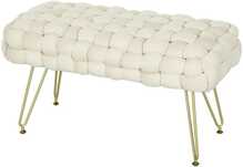 Pehme pink Homcom, 76 x 38 x 41,5 cm, kreemjas/valge