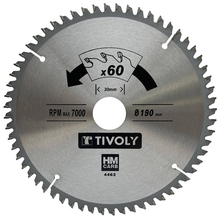 Saeketas värvilistele metallidele Tivoly XT50514004462, 190 x 30 x 2,5 mm