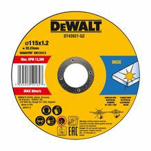 Lõikeketas metallile DeWalt DT43921-QZ, 115 x 1,2 x 22,23 mm, 10 tk