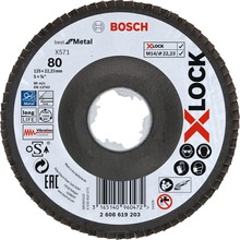 Kroonlehine lihvketas Bosch X-Lock X571, 125mm, K80