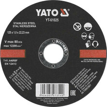 Metallilõikeketas Yato YT-61025, 125 x 1.2 x 22.23 mm
