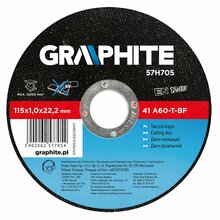 Metallilõikeketas Graphite 41 A60-T-BF, 115 x 1,0 x 22 mm