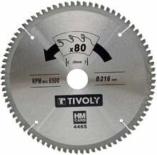 Metalliketassaag Tivoly XT50514004465, 216 x 30 x 2,5 mm, Z80