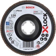Kroonlehine lihvketas Bosch Best for Metal X571 X-Lock, 125 mm, K120