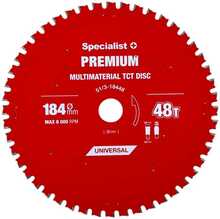 Saeketas Specialist+ Multimaterial Premium, 184 x 48T x 20/16 mm