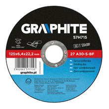 Metalli lihvketas Graphite 57H715, 125 x 6,4 x 22 mm