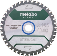 Ketassae tera Metabo FZ/FA Steel Cut/Sandwich Panel Classic, 165 x 20 x 1,2 mm, 40 hammast