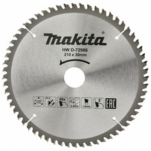 Lõikeketas alumiiniumile Makita D-72986, 210 x 30 x 2,4 mm, 60T, 5