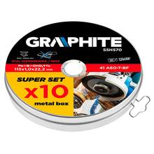 Metalli lõikeketas Graphite 41 A60-T-BF, 115 x 1,0 x 22,2 mm, 10 tk