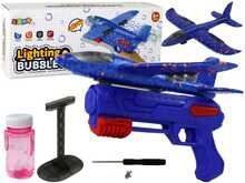 Lennuk-püstol seebimullidega Lean Toys, sinine