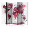 Vahesein Artgeist World Map: Red Watercolors II Paraventtc1949, 225 x 172 cm