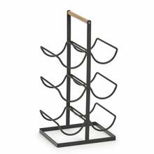 Metallist veiniriiul Zeller, 6 pudelit, 46 cm, must