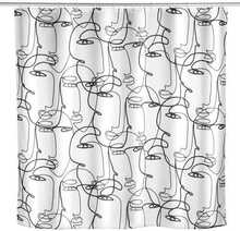 Dušikardin Wenko Faces, 180 x 200 cm, must/valge, plastik