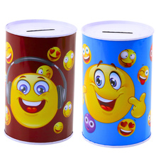 Metallist hoiupurk Lean Toys Emoticons, sinine/pruun, 13 x 8 cm