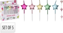 Sünnipäevaküünlad Koopman International BV STARS, 6 cm, 5 tk