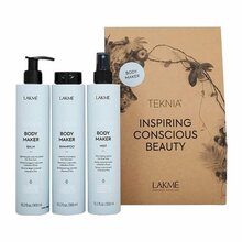 Lakme Tkn Retail Pack Body Maker, šampoon 300 ml + palsam 300 ml + sprei 300 ml