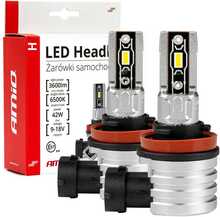 LED esitulepirnid AMIO H-mini H8/H9/H11/H16, 6500 K, canbus, amio-03333